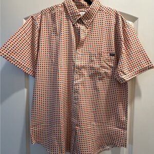 RSVLTS Red and White Geometric Button Down Shirt